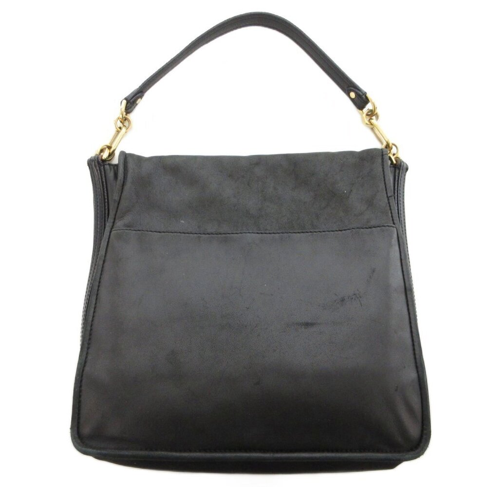 Loewe Shoulder Bag One Handle Flap Anagram Leather Black UO